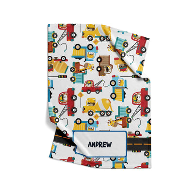 Receiving Blanket: Construction Toys Receiving Blanket Sam + Zoey  Sam + Zoey