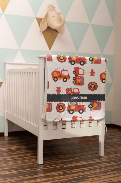 Receiving Blanket: Fire Fighter Receiving Blanket Sam + Zoey  Sam + Zoey