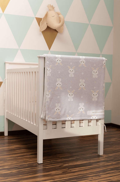 Receiving Blanket: White Rabbit Receiving Blanket Sam + Zoey  Sam + Zoey