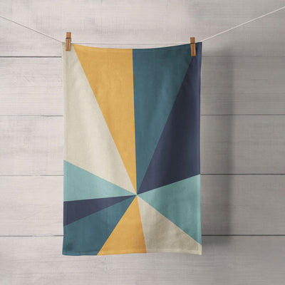 Tea Towel: 70's Sunrise Geometric panel Tea Towel Sam + Zoey  Sam + Zoey