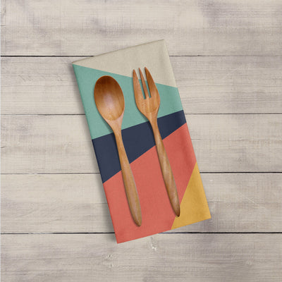 Tea Towel: 70's Sunrise Geometric panel Tea Towel Sam + Zoey  Sam + Zoey