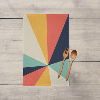 Tea Towel: 70's Sunrise Geometric panel Tea Towel Sam + Zoey  Sam + Zoey