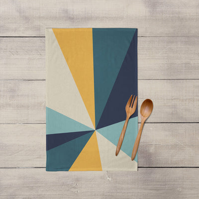 Tea Towel: 70's Sunrise Geometric panel Tea Towel Sam + Zoey Ice Sunrise  Sam + Zoey