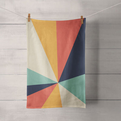 Tea Towel: 70's Sunrise Geometric panel Tea Towel Sam + Zoey Sunrise  Sam + Zoey