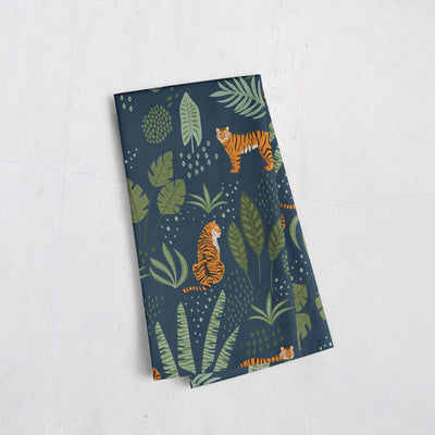 Tea Towel: Jungle Tiger Tea Towel Sam + Zoey Navy  Sam + Zoey
