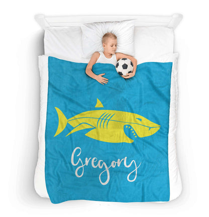 Throw Blankets: Flat Shark Throw Blankets Sam + Zoey
