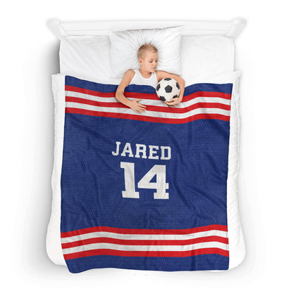 Throw Blankets: Sports Jersey Throw Blankets Sam + Zoey  Sam + Zoey