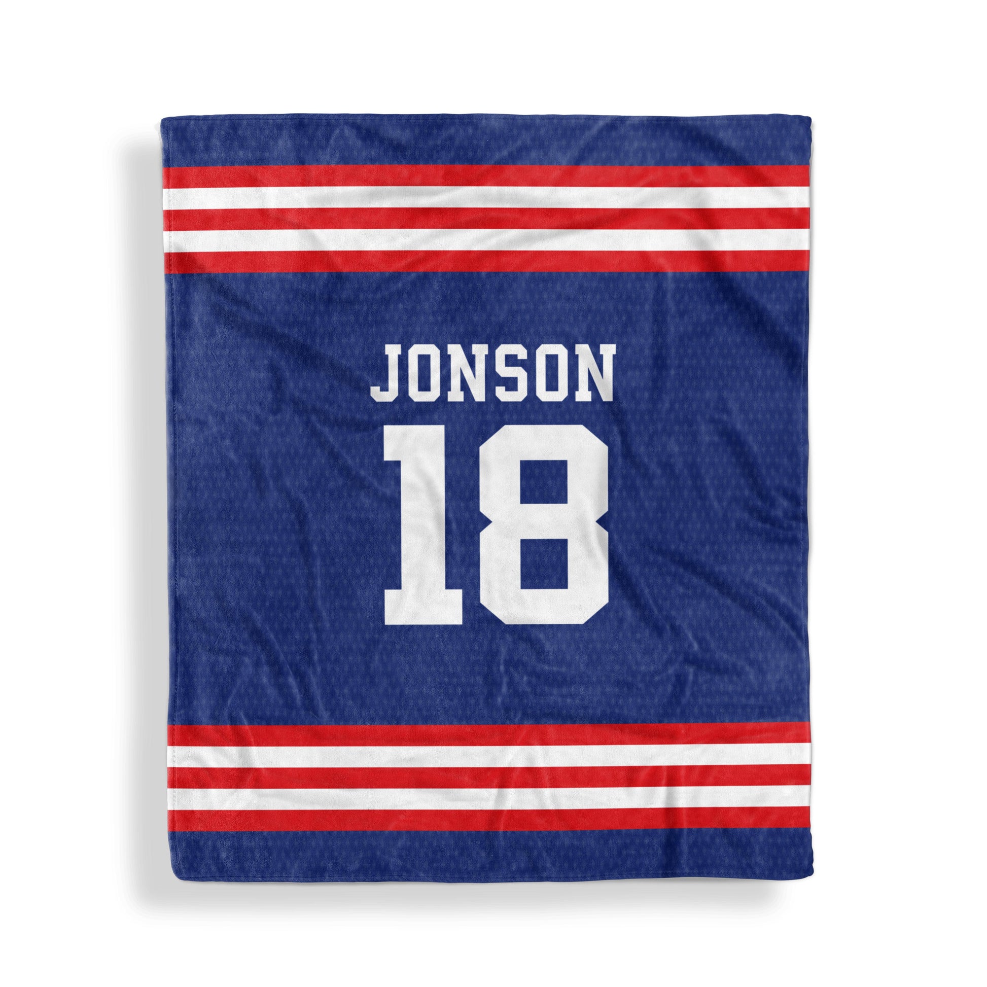 Throw Blankets: Sports Jersey Throw Blankets Sam + Zoey Blue/Red