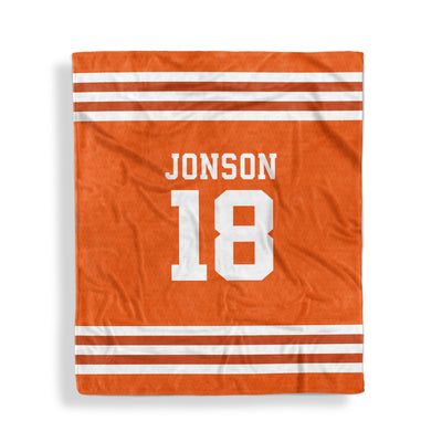 Throw Blankets: Sports Jersey Throw Blankets Sam + Zoey Orange  Sam + Zoey