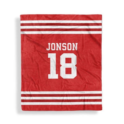 Throw Blankets: Sports Jersey Throw Blankets Sam + Zoey Red  Sam + Zoey