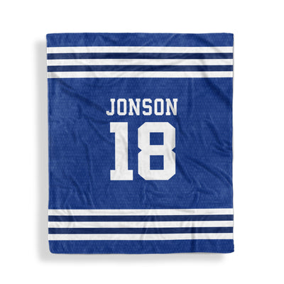 Throw Blankets: Sports Jersey Throw Blankets Sam + Zoey Royal Blue  Sam + Zoey