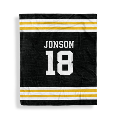 Throw Blankets: Sports Jersey Throw Blankets Sam + Zoey Yellow/ Black  Sam + Zoey