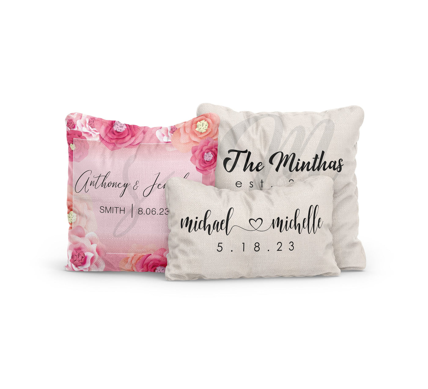 Throw Pillow: Personalized Wedding Monogram Initials Pillow Sam + Zoey  Sam + Zoey