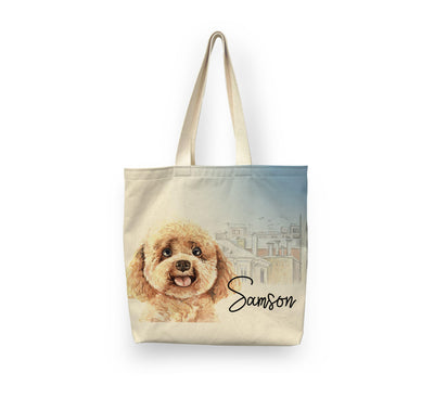 Personalized Dog Tote Tote Sam + Zoey Poodle  Sam + Zoey