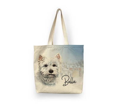 Personalized Dog Tote Tote Sam + Zoey White Terrier  Sam + Zoey