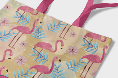 Personalized Pink Flamingo Tote Tote Sam + Zoey  Sam + Zoey