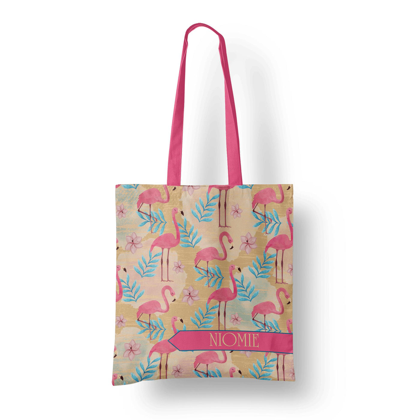 Tote: Pink Flamingo Tote Sam + Zoey  Sam + Zoey