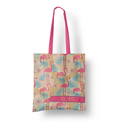 Tote: Pink Flamingo Tote Sam + Zoey  Sam + Zoey