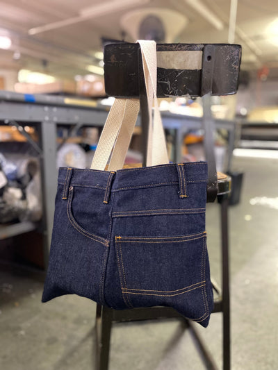 Upcycled Denim Tote + Cosmetic Bag Set of 3 | Sam + Zoey Fashion Tote Sam + Zoey