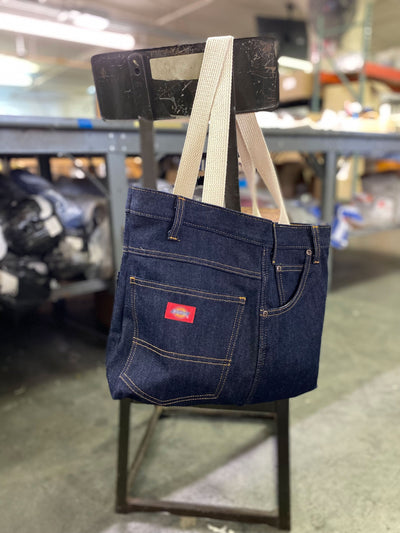 Upcycled Denim Tote + Cosmetic Bag Set of 3 | Sam + Zoey Fashion Tote Sam + Zoey